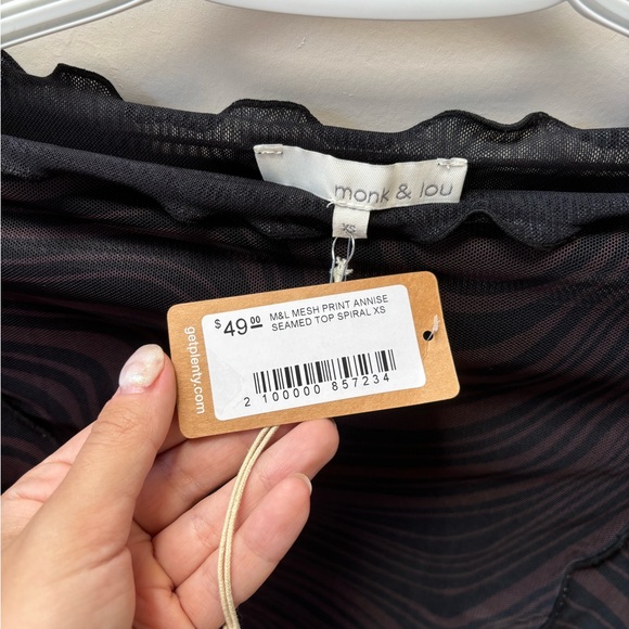 NWT Monk + Lou sheer longsleeve top - Picture 3 of 4